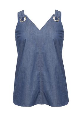 LOST INK PLUS  EYELET TOP IN DENIM