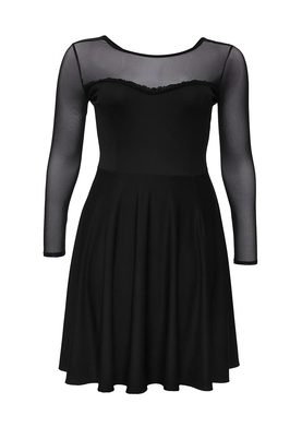 Just Joan  SKATER DRESS WITH DOBBY MESH